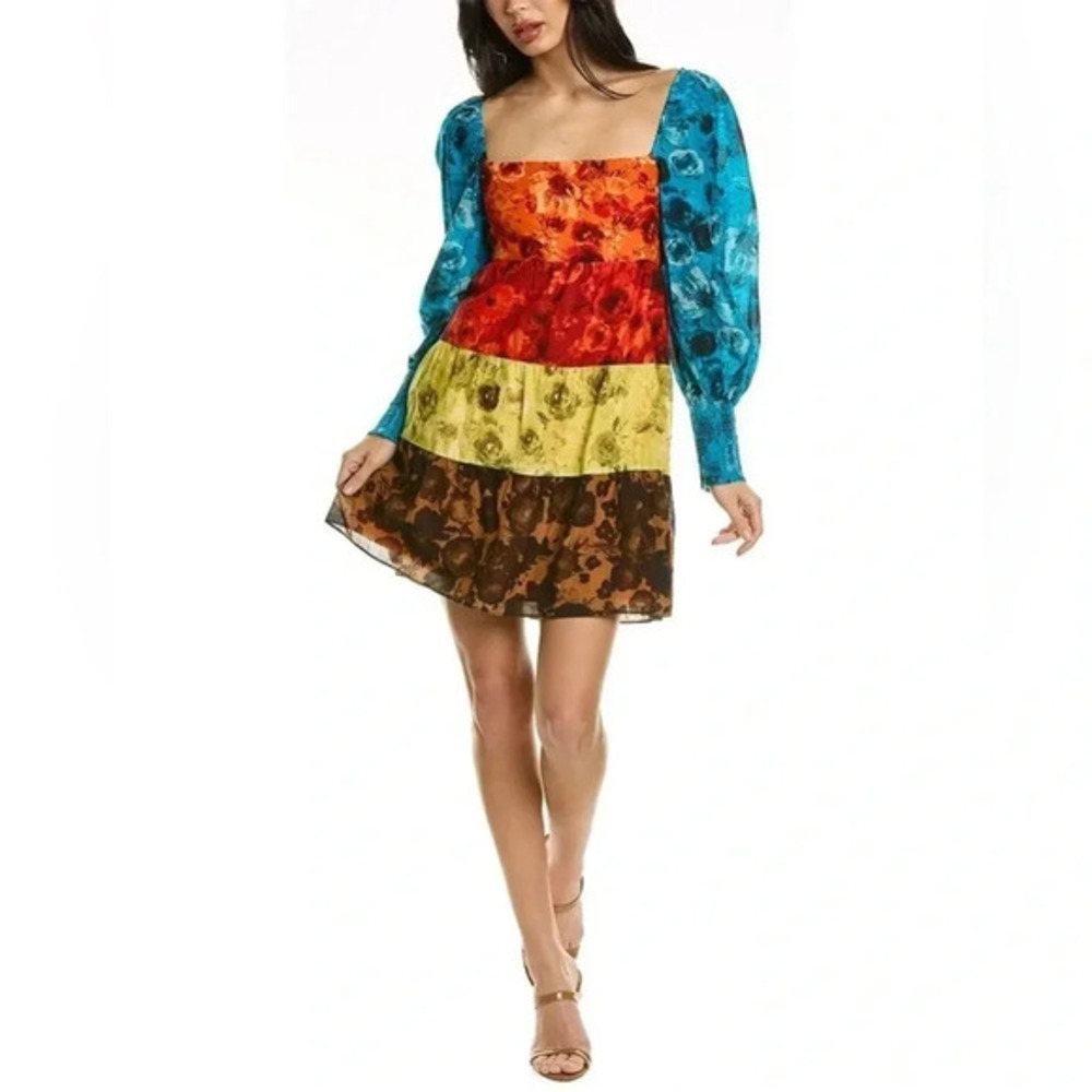 NEW ALICE + OLIVIA Rowan Tiered Babydoll DRESS Size XS B1144